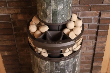 Печь чугунная "Атмосфера L" Россо Леванто ламель+сетка ПроМеталл