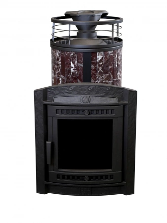 Печь чугунная "Атмосфера L" Россо Леванто ламель+сетка ПроМеталл