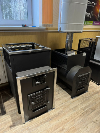 Печь банная из трубы, 6 мм Радуга 36 Б - под навесной бак сзади (бак отдельно на 60л)