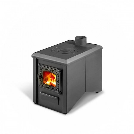 Отопительная печь Радуга ПО-5 с плитой, дверь со стеклом