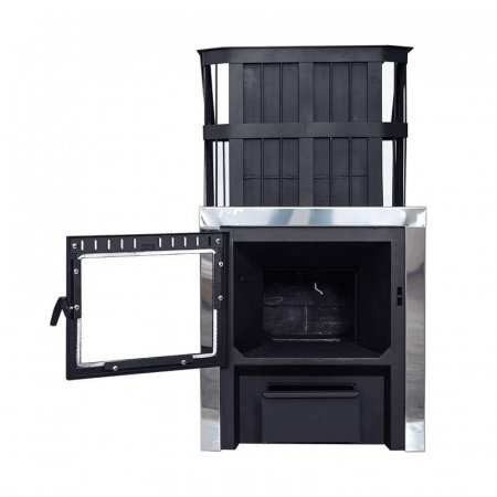 Печь для бани Сибирь с закрытой каменкой, со стеклом