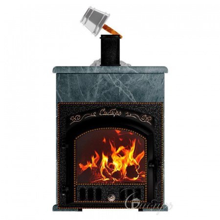 Печь для бани Сибирь 40 П, чугун + сталь, в облицовке талькомагнезит