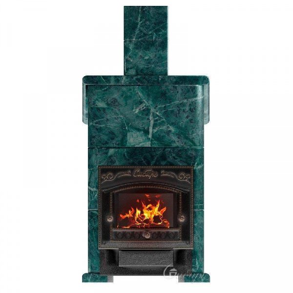 Печь для бани Сибирь 25 М ЗК, чугун + сталь, в облицовке змеевик