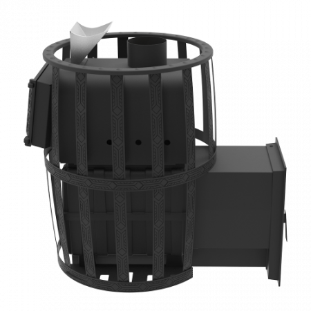 Чугунная печь-камин для бани Воевода 20, Д-2 дверца со стеклом, c закрытой каменкой