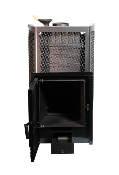 Печь банная чугунная АМУР-20 со стеклом, с закрытой каменкой (Сибирь)