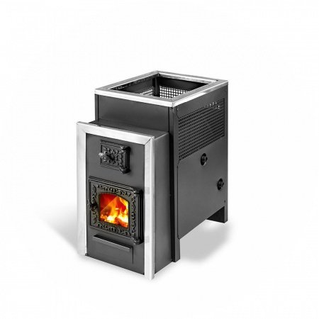 Печь для бани Радуга 21 6 мм дверца со стеклом, с теплообменником