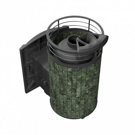 Печь чугунная "Атмосфера L" Змеевик ламель+сетка с газовой горелкой ПроМеталл