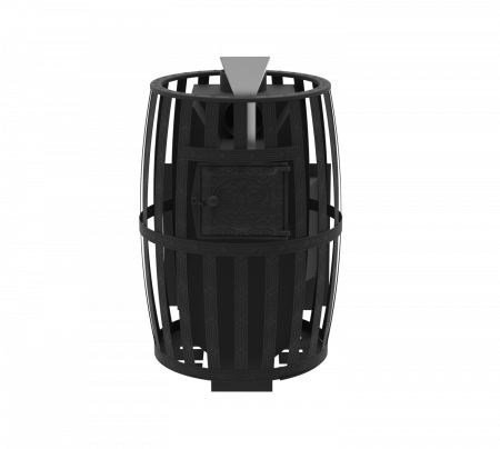 Печь для бани Флагман 18, закрытая каменка, сетка