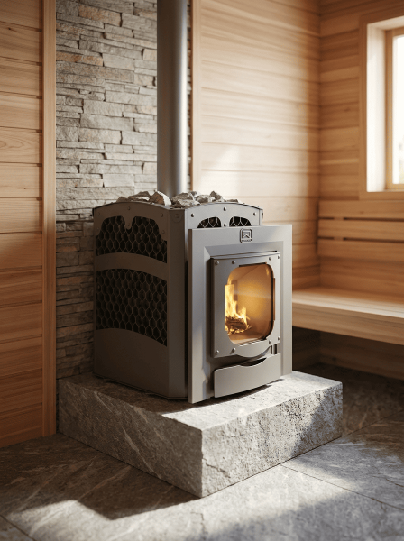 Печь для бани чугунная БЫЛИНА-СЕТКА-18 Ч Панорама (1.2) + дверка  БЫЛИНА 16"/обрамления) (под остато