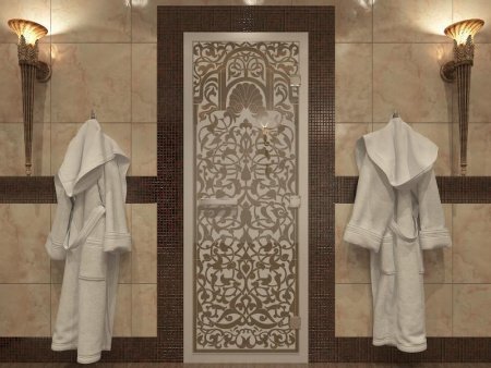 Дверь в Хамамм «Флоренция» бронза матовая 1900х700  Ольха, с порогом