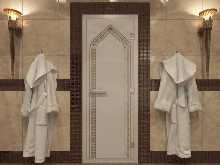 Дверь в Хамамм «Арка» бронза матовая 1900х700