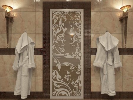 Дверь в Хамамм «Венеция» бронза прозрачная 1900х700