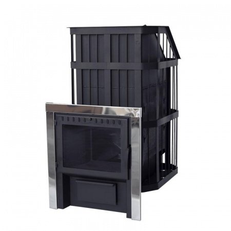 Печь для бани Сибирь с закрытой каменкой, со стеклом