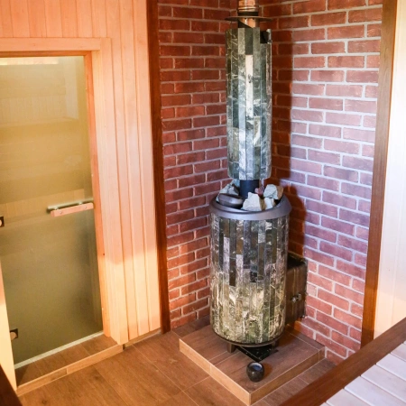 Печь чугунная "Атмосфера XL" в ламелях "Жадеит" ПроМеталл