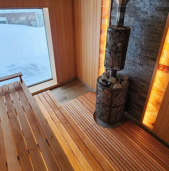 Печь чугунная банная "Атмосфера XL" сетка нержавейка ПроМеталл