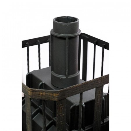 Печь для бани чугунная Сибирь 32, каминная дверца, кованная сетка