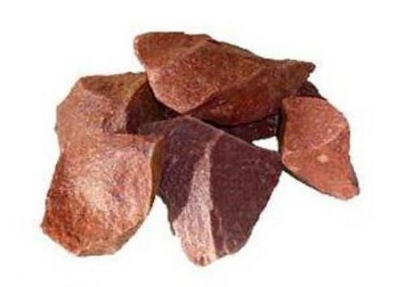 Камень для бани Кварцит малиновый (коробка 20 кг)