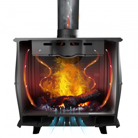 Печь-камин чугунный  "Маэстро II" ПроМеталл